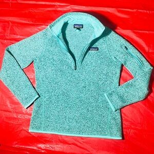 Patagonia Women's Sz Small Better Sweater Blue Teal 1/4 zip